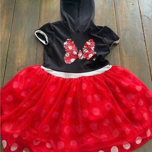 Girls Minnie Dress 7/8 and Black Polka Dot Kids Costume